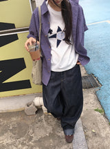 シーリンカットバルーンワイドデニムパンツ