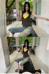 Midi Capri Half-Length Vintage Denim Pants