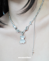 [StrayKids Seungmin , Purplekiss Dissie Pick] Matt Teddy Bear Drop Surgical Necklace