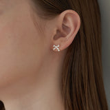 [925 SILVER] Simple Ribbon Earring (2colors)