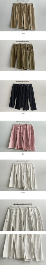[3-tier length] [S–2XL] Dwatan Tan Cotton Wide Cargo Pants (5 colors)