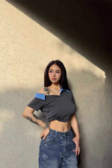 Asymショルダーエンブロイダードポロ