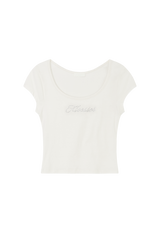 Glossy gem ラウンドトップ, White