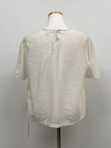 String See-through Short Sleeve Crop Blouse