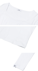 [mnem] embroidery glam top (white)