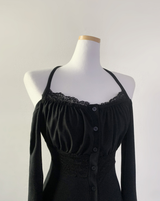 ブライセンレースオフショルダートップ (black)