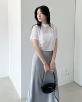 Leka see through tie blouse