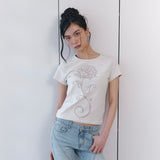 CローズホットフィックススリムTシャツ - ベージュ