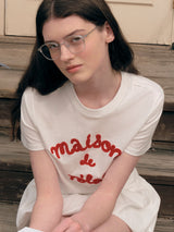 メイソンデローラーエンブロイダリーTシャツ（ホワイト）