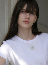Logo Silver Embroidered Slim Fit T-shirt ( 2 colors )