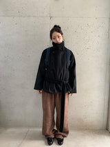 Halka Bokashi Hairy Knit Banding Wide Pants