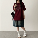 Face Heart Boxy Fit Short Sleeve T-shirt
