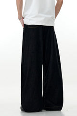 Black Curved Wide Jeans