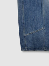 Side pin tuck balloon wide denim