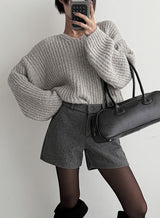 Leaf Wool High Shorts