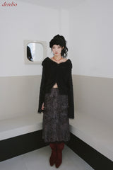 chiffon banding leopard long skirt