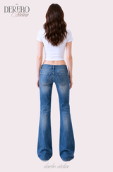 Roy Blue Dist Semi-Long Denim Pants