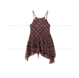 Serene Check Tiered Unbalance One Piece