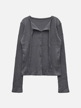Nini Strap Ribbed Cardigan (6c)
