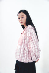 Check Ribbon Wind Breaker Pink