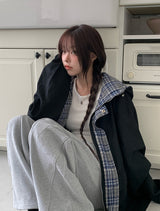 Yvonne Check Hood Cotton Boxy Fit Jumper