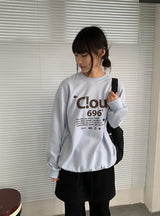 [unisex] スコムレタリングオーバースウェットシャツ
