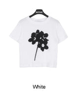 リエルフラワークロップショートスリーブT