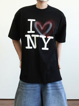 Love NY printing half sleeve 2C