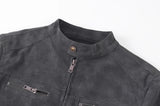 Suede Pocket Zip-Up Jacket