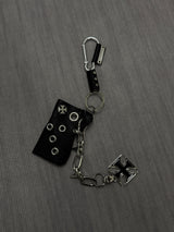 Leather Carabiner Key ring (BLACK)