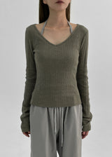 [MADE] Rubili Wide V-Neck Long Sleeve T-Shirt