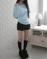 レカンオフショルダー半袖Tシャツ