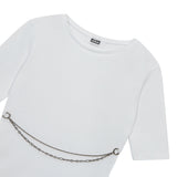 [ULKIN] ダブルチェーンタイトTシャツ_ホワイト