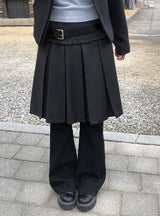 へリンフリルプリーツミディスカート