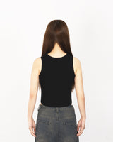 W Chest Logo Crop Short Sleeve BLACK