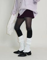 プラムショーツレイヤードミニスカート (Wool Material)
