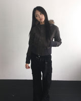 ヴィンテージフードクロップジャケット