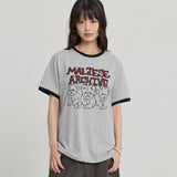 Maltese Archive Line Graphic Ringer Half Sleeve T-shirt