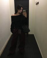 [ORIGINAL] DARE Off-Shoulder Rib Knit
