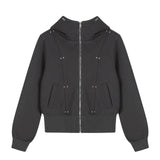 Studded High Neck Zip-Up 233198178
