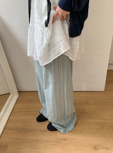 26SS★ [BAONHAUS] モートレンストライプリネンバンドパンツ