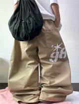 HIGH QUALITY🐣 ティーンエイジャータトゥーレタリングコットンワイドパンツワイドバルーンロングパンツ  - 5 COLORS