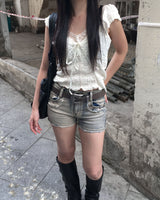 Studショートデニムパンツ