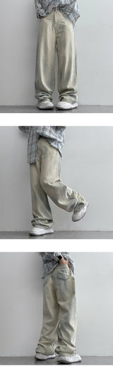 [Long summer pants] ハイクオリティノタビンテージワイドパンツ