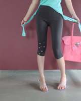 Punching Eyelet Stud Capri Pants