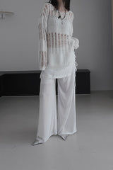 chiffon wrap skirt layered pants (2color)