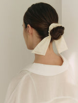26SS★ Ribbon Tail Embroidery Hair Scrunchie