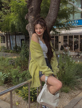 Summer Turf Pigment Net Cardigan