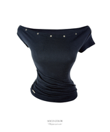 Silver Pendant Eyelet Top