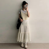 Beads banding cancan long skirt